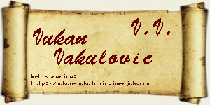 Vukan Vakulović vizit kartica
